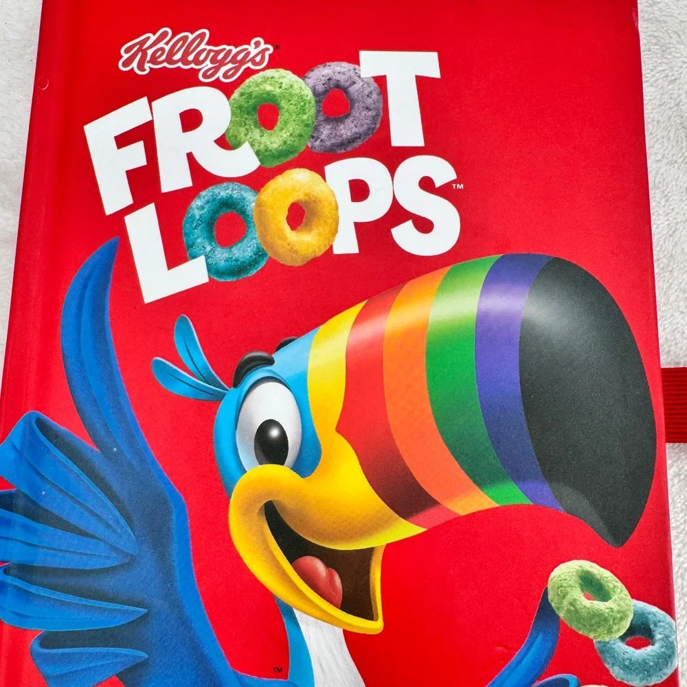 New Kellogg's Froot Loops Notebook Toucan Sam Lined Journal Novelty Cereal Box